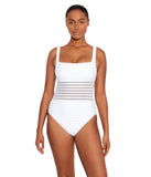 Lauren Ralph Lauren Square Neck Over-the-Shoulder One-Piece Swimsuit White 8
