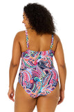 Anne Cole Paisley Parade V-Wire One Piece Swimsuit Paisley Parade Pink Multi 16W