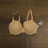 Auden Womens Luxe Stretch Comfort Wire Demi T-Shirt Bra Pearl Tan Brown 36DD