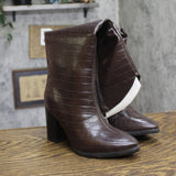 A New Day Cairo Faux Crocodile Almond Toe Knee High Boots 94568713 Brown 5.5M