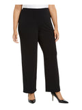 Alfani Womens Knit Stretch Pull On Wear to Work Wide Leg Pants Black 2X