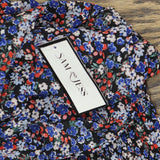 Sam And Jess Womens Smocked-Waist Top TA93442728J Americana Floral Red XS