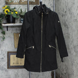Guess Womens Belted Softshell Jacket with Hood 16710941b64ffa Deep Black L