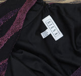 Siena Womens Metallic Side-Twist Long Sleeve Dress SATN1869 Purple Multi 4