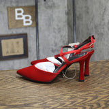 A New Day Rosemary Heels with Memory Foam Insole 94646856 Red 7.5M