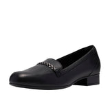 Clarks Juliet Mia Leather Loafer Flat 26186950 Black 6M