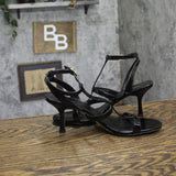 Michael Michael Kors Nara Mid T-Strap Stiletto Sandals 40S6NRMS1A Black 10M