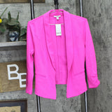 Bar III 3/4-Sleeve Shawl-Collar Open Front Blazer Jacket Pinkadelic Pink PM