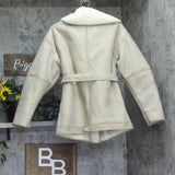 Wild Fable Women’s Shawl Collar Shearling Coat Faux Fur Suede Tan Brown XS