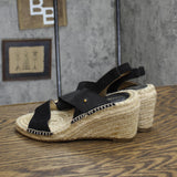 Adrienne Vittadini  Womens Av-Crete Wedge Heeled Sandals Black / Brown 6M