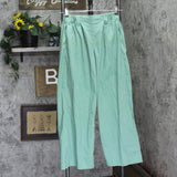 Logo By Lori Goldstein Regular Textured Full Length Pants Feldspar Green XS