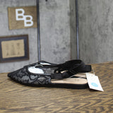 A New Day Womens London Lace Sling Back Bow Flats 94303524 Black 7.5M