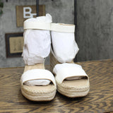 Alfani Womens Cohjo Faux Leather Wedge Sandals 10014839400 White Smooth 10M