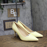 On 34th Womens Mariahh Pointed Closed Toe Stiletto Pump Heels Yellow 6.5M