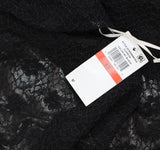 Cece Womens Metallic Lace-Over Long-Sleeve Midi Dress Black XS