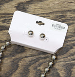 Daisy Fuentes Pearl Bead Rhinestone Necklace Earrings Set Silver Gray 17" + 4"
