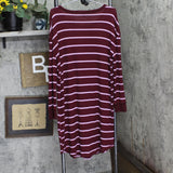 Gap Womens Henley Dorm Long-Sleeve Sleepshirt G1086XDLMA Red Striped S