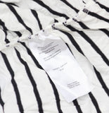 Motherhood Maternity Sleeve Side-Ruched Maternity T-Shirt White Black Stripe L