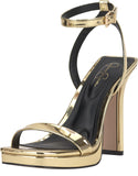 Jessica Simpson Adonia Two-Piece Platform Stiletto Dress Sandals Gold Yellow 5M