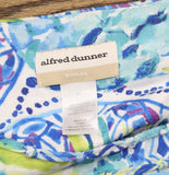 Alfred Dunner Print Short Sleeve Rope Accent Neckline T-Shirt Blue Multi 1X