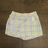 Bar III Womens Plaid Mini Skort 100149185 Melody Plaid White L