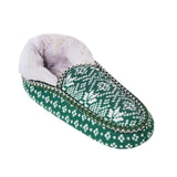 Auden Womens Fair Isle Knit Slipper Sock with Faux Fur Lining 94713669 Green S/M