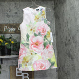 Aqua Placed Floral Shift Mini Dress IDO14626 Pink Multi XS