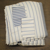 Eddie Bauer Comforter Set Super Soft Bedding Cooper Stripe Blue Full / Queen