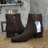 Universal Thread Ankle Bootie with Block Heel and Memory Foam Brown 7.5M