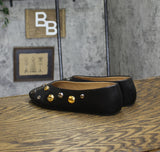 INC International Concepts Womens Rachany Hardware Flats Black Smooth 8M