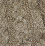A New Day Long Sleeve Turnover Split Neck Cable Knit Pullover Sweater Brown 1X