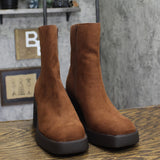 Sun + Stone Womens Tiannaa Faux Micro Suede Ankle Boots Russet Brown 9.5M