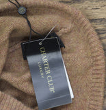 Charter Club Embellished Cashmere Beanie with Cuff Warm Praline Heather Brown