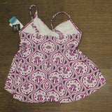 Swim Solutions Womens Printed Nylon Tankini Swim Top 806834 Magenta Purple 16