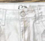 Art Class Girls High-Rise Baggy Metallic Wide Leg Denim Pants Silver Gray 16