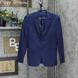 Egara Mens Extreme Slim Fit 2-Piece Jacket Pants Suit Set Navy Blue 36S 30 Waist