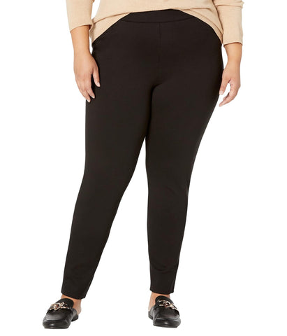 NYDJ Womens Sculpt-Her Ponte Plus Size Modern Leggings WCPP8787 Black 1X
