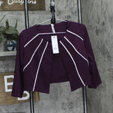 Ny Collection Petite Two-Piece Dress Set with Jacket Plum Purple / White 10P