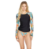 Volcom Womens Take It Easy Long Sleeve Rashguard O0322400 Multi Black M