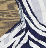 White Mark Zebra Leopard Print Cold Shoulder Tunic Top Navy Blue / White S