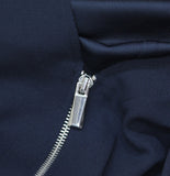 Calvin Klein Womens Stretch Crepe Zip Front Jacket 44C442G Dark Sapphire Blue XS