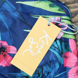 Kona Sol Women's Strappy Side Bikini Top 76592313 Blue Floral M