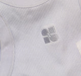 Cotton On Womens Ribbed Logo Sleeveless Shirt Top Frosted Blue S