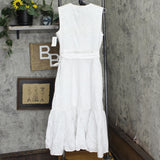 Charter Club Women's Cotton Eyelet Flounce Wrap Dress 100093988MS White 4