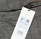 Mango Womens Wool Blend Flared Leg Suit Pants Gray Brown Check EUR 38 (US 5)