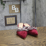 A New Day Womens Gwen Rhinestone Bow Heels Velvet 94656735 Burgundy Red 6M