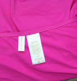 Anne Cole Botanical Twist Front Bandeaukini Swim Top Tankini Hibiscus Pink L