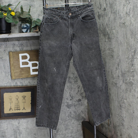 Levi's Upcycle Baggy Vintage 550 Relaxed Fit Jeans Black Wash See Measurements