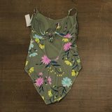 Salt + Cove Juniors Floral-Print One-Piece Swimsuit 806995 Sage Green XL