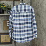 Roper Mens Button Up Long Sleeve Cotton Shirt 1672307d959845 Blue Plaid XL